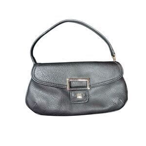 Liz Claiborne Black Faux Leather Wristlet Clutch Wallet Purse Convertible